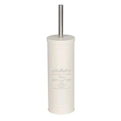 Image of WENKO 22517100 toilet brush Home holder, Steel, 9 x 37.5 cm, Cream