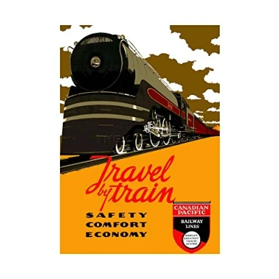 Image of Wee Blue Coo Transport Train Canadian Pacific Railway Canada Picture Wall Art Print