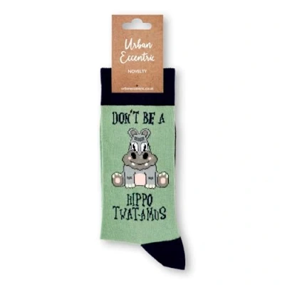 Image of Urban Eccentric Unisex Hippotwatamus Socks Gift 1 Pair Cotton Rich Premium Novelty Gifts