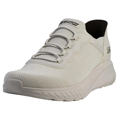Image of Skechers Men&#039;s Hands Free Slip ins Bobs Squad Chaos Daily Hype Sneaker, Natural, 9 UK