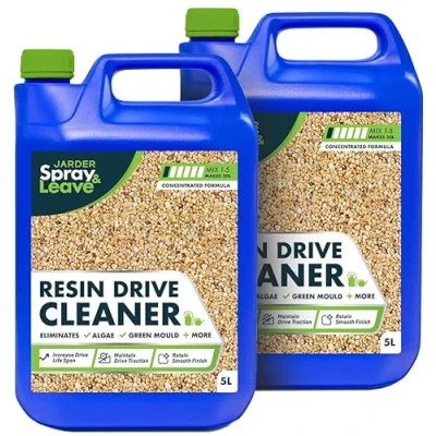 Image of 2 x 5L Jarder Resin Driveway Cleaner Eliminates Moss, Algae and Mould No Bleach or Acid Completely Safe for Driveways Patios