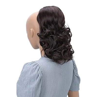 Image of CAISHA 12&quot; Hair Piece Braid Ponytail Extension Voluminous Wavy Chocolate Brown PH202
