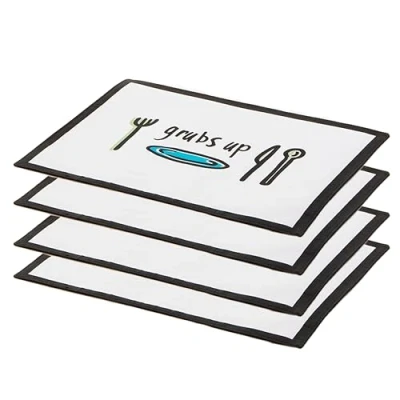 Image of Premier Housewares Place Mats Table Placemats And Coaster Sets 4 Outdoor Non Slip Mat H0.5 X W41 D30cm
