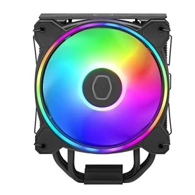 Image of Cooler Master Hyper 212 Halo CPU Air Jet Black Aluminium Finish, 4 Continuous Direct Contact Heat Pipes with Fins, MF120 Halo2 ARGB Fan, Auto Detect, LGA1700 &amp; AM5 Brackets