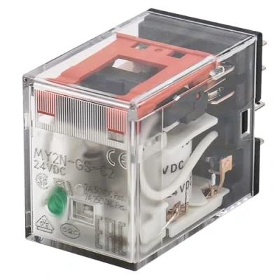 Image of Heschen Gereral Purpose Relay, MY2N GS (MY2NJ), 24VDC Coil, LED Indicator, DPDT, 5A 30VDC/250VAC