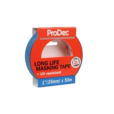 Image of ProDec 1 inch x 50m Long Life Heat and UV Resistant Multi Surface Painters Masking Tape for Sharp Paint Lines Indoor Painting Decorating, Compatible with All Paints, 1&quot; 25mm wide