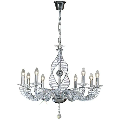 Image of Santo Pendant 8 Light E14 Polished Chrome/Crystal