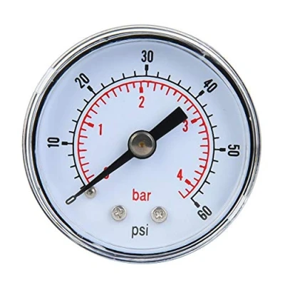 Image of Mechanical Pressure Gauge, 1/8inch BSPT Axial Gauge for Air Oil and Water(0 60psi,0 4bar)