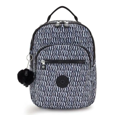 Image of KIPLING SEOUL S Small Backpack, Holiday Waves (Blue)