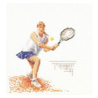 Image of Thea Gouverneur Tennis On Aida Cross Stitch Kit 6.25 x 6.75 inch 18 Count, Fabric, 16x17cm