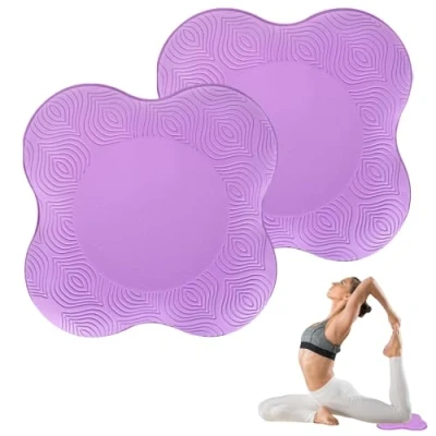 Image of KYSUN Yoga Support Pad, 2PCS Knee Non slip Mats, Balance Kneeling Mat, Pads Cushion, Sports Cushion Pilates for Knees, Hands, Wrists, Elbows (Purple)