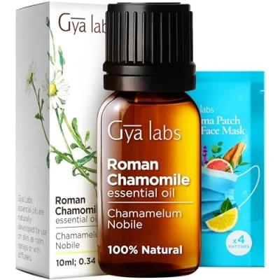 Image of Gya Labs Roman Chamomile Essential Oil for Diffuser Face &amp; Skin Oils Aromatherapy Candle Making (10ml)