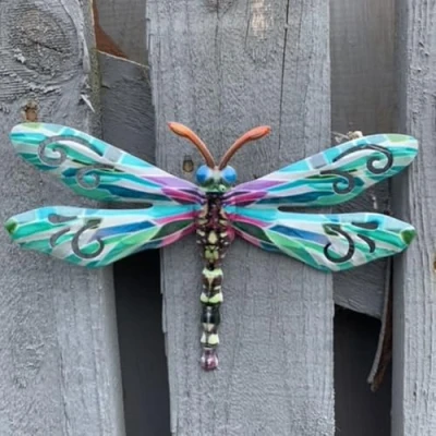 Image of Shudehill Giftware Colourful Dragonfly Small Plaque JD201110