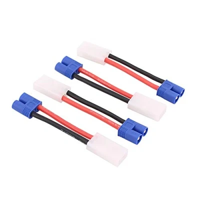 Image of BDHI 4pcs EC3 Style Male to plug for Tamiya Female Connector Adapter Cable with 14awg 5cm Wire(BDHI 66)