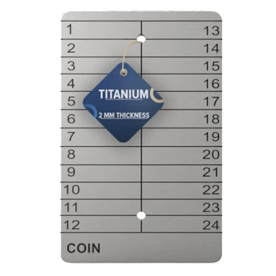Image of Hooe England Crypto Seed Storage Lazer Engraved Cold Titanium Metal Plate Wallet Punchable or Etchable for Offline Bitcoin Ethereum Cryptocurrency Phrase Mnemonic Backup Recovery Word