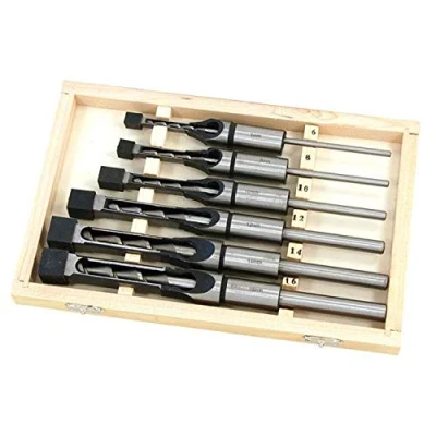 Image of 6 Piece Hollow Square Mortice and Chisel Bit Set