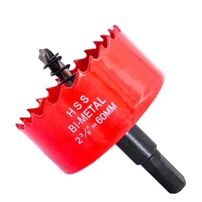 Image of Hole Saw 60mm LAIWEI Cutter, with 1 Drill and Hex Key for Drilling Wood, PVC, etc., Tools 2 3/8 inch