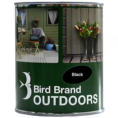 Image of Bird Brand Outdoor Garden Paint Satin Finish (1 Litre, Black)