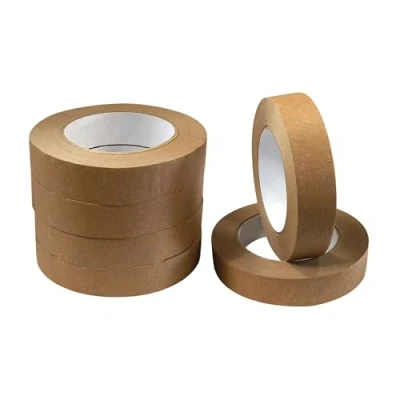 Image of JeeJaan® 6 Rolls Brown Kraft Paper Packing Tape 25mm x 50m Shipping Ideal For Picture Framing Masking Decorating And Packaging