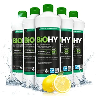 Image of BiOHY Floor Cleaner for Wiping Robots (6 x 1l Bottle) Concentrate All &amp; Suction with Wet Function Sustainable Ecological (Wischroboter)