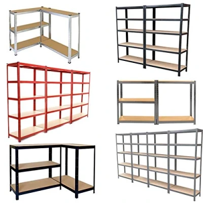 Image of 5 Tier Heavy Duty Boltless Shelving Unit 180 High, 90 Wide, 40 Deep (cm) Red