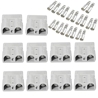 Image of Bohaner 10X Battery Connector,Plug Cable Terminal,600V 50Amp Quick Connection Plug for Anderson Forklift Caravan Trailer