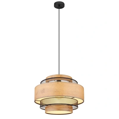Image of Soeni Cylindrical Pendant Ceiling Light Matt Black 1x E27