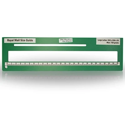 Image of PPI Letter Size Guide Ruler Post Office Postal Price Postage in Green.