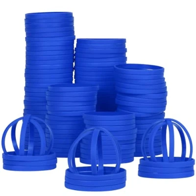 Image of LVNRIDS 100 PCS Silicone Wristbands Rubber Bracelets 8 inch Length Sports Elastic Wristband Bracelet Bulk Gifts for Men Women Teacher Student Party Blue