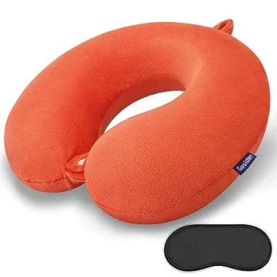 Image of Gosider Orange Travel Pillow Neck Pillows for Comfortable Memory Foam and Head Support U Shape Portable Suitable Airplane, Trains, Car Travelings