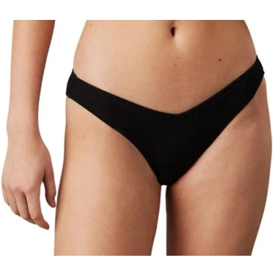 Image of Calvin Klein Women&#039;s Delta Brazilian V Shape Bikini Bottoms, Black (Pvh Black), S