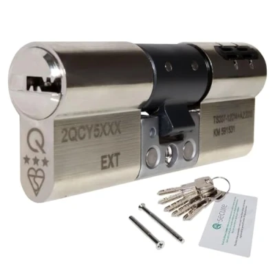 Image of Nickel, 45/40 (85mm) greenteQ Orion TS007 3 Star Anti Snap Euro Cylinder Lock Door Barrel