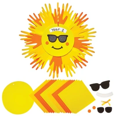 Image of Baker Ross FN004 Sunshine Handprint Classpack Kit 1 Kit, Classroom Craft Kits for Kids