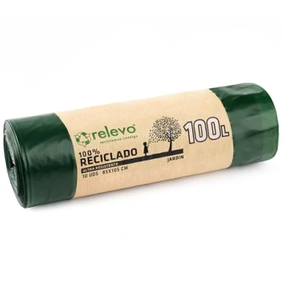Image of Relevo 100% Recycled Bin Liners, Heavy Duty 100L, 10 Bags