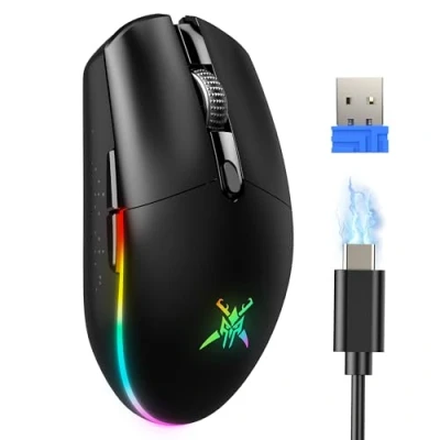 Image of TECKNET Wireless Gaming Mouse, 8000 DPI Adjustable Mouse 2.4G USB Computer 8 Programmable Buttons, Ergonomic Cordless Mice for Laptop PC Mac