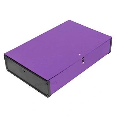 Image of 2 x Purple A4/Foolscap Lock Spring Box Files 70mm Document Paper Storage Folder