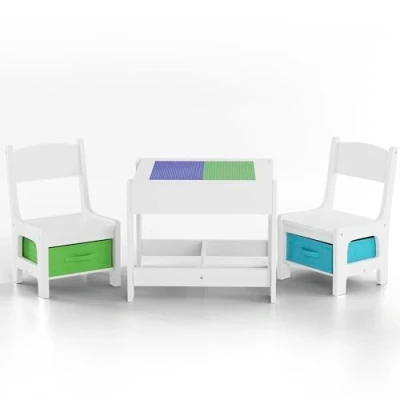 Image of Baby Vivo Set Children&#039;s Activity Table with 2 Chairs Furniture Boys and Girls made of Wood Moritz