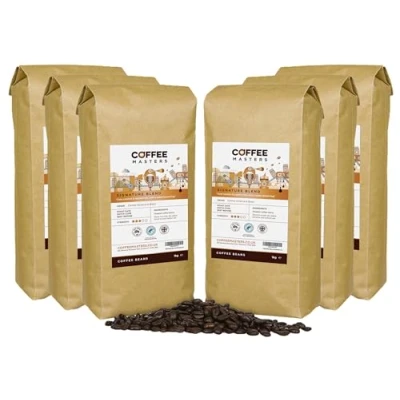 Image of Coffee Masters Signature Blend Beans 6x1kg 100% Arabica Medium Roast Whole Ideal for Espresso Machines Rainforest Alliance Accredited