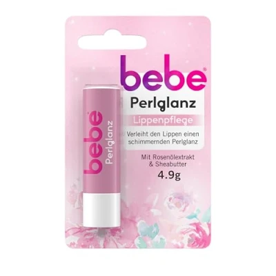 Image of bebe Pearlescent Lip Balm (12 x 4.9 g), with Rose Oil Extract &amp; Shea Butter, Gives Lips a Delicate Shimmer Shine