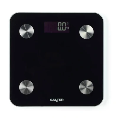 Image of Salter Smart Scale Personal Body Weight Scale, 180kg Capacity, 17 Metrics, Health App, Fat/Water, Muscle/Bone Mass, BMI and BMR, 8 User Memory, Backlit Display, Black, SA00655FEU6