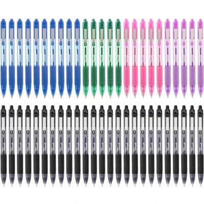 Image of ZEBRA Z grip Smooth assorted Retractable Ballpoint pens with easy glide ink, comfortable pocket clip and reliable biro, medium point 50 Pack of 5 colours