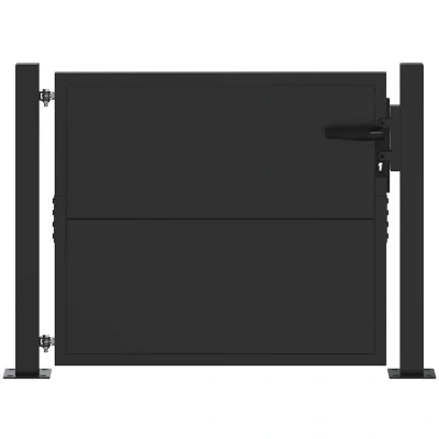 Image of vidaXL Garden Gate with Lock Black 100 x cm Powder coated steel
