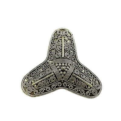 Image of Patch Nation Trefoil Scandinavian Knot Norse Rune Viking Metal Pin Brooch Badge (Gold)