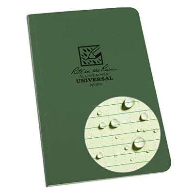 Image of Rite in the Rain Memo Book, Side Bound Field Flex Cover, 4⅝&quot; x 7¼&quot; (64 Sheets) Green 974