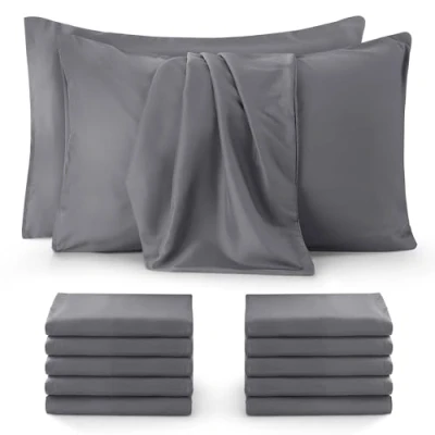 Image of Utopia Bedding Pillow Cases 12 Pack Standard Size 50x75 cm 100% Brushed Microfiber Pillowcases with Envelope Closure Wrinkle, Fade, Stain Resistant Grey