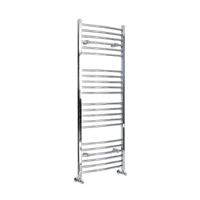 Image of Milano Kent Chrome Curved Bar Heated Towel Rail 1600mm x 500mm