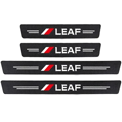 Image of EAGLEG 4pcs Door Sills Scuff Plate Sticker for Nis san, Carbon Fiber Car Sill Protector Film Welcome Pedal Guards Strip Styling Accessories, LEAF
