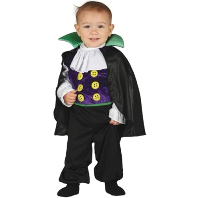 Image of FIESTAS GUIRCA Baby Little Vampire Count Dracula Cute Fancy Dress Costume Halloween Toddler Outfit (6 12 Months)