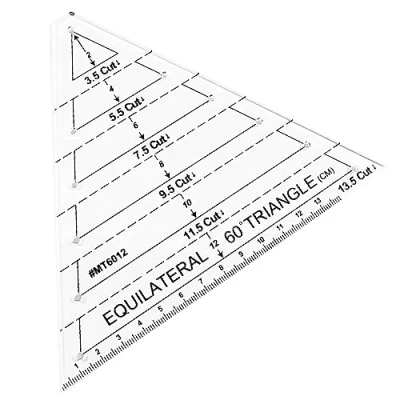 Image of Quilting Ruler Transparent Sewing Cutting Craft 60 Degree Equilateral Triangle Patchwork for and Crafts