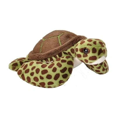 Image of Wild Republic Pocketkins Eco Green Sea Turtle, Stuffed Animal, 5 Inches, Plush Toy, Made from Recycled Materials, Friendly